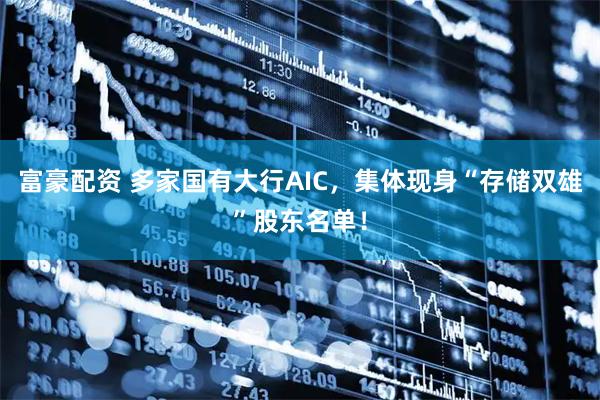 富豪配资 多家国有大行AIC，集体现身“存储双雄”股东名单！